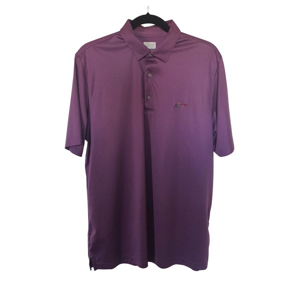 Greg Norman Play‎ Dry Golf Polo Shirt Sz L Purple Plum Short Sleeve Top Men